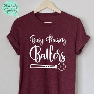 Busy Raising Ballers Shirt, Baseball Mom Shirt